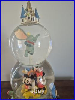 Disney World Character Parade 2 Tiered Spinning Dumbo Snow Globe Vintage F/S USA