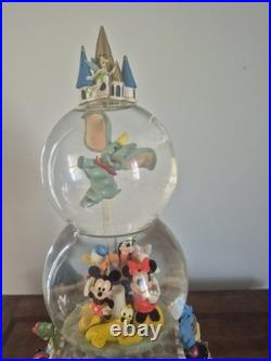 Disney World Character Parade 2 Tiered Spinning Dumbo Snow Globe Vintage F/S USA