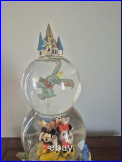 Disney World Character Parade 2 Tiered Spinning Dumbo Snow Globe Vintage F/S USA