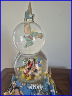 Disney World Character Parade 2 Tiered Spinning Dumbo Snow Globe Vintage F/S USA