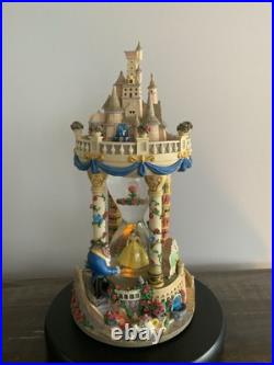 Disney's Beauty And The Beast Hourglass Light Up Musical Snow Globe READ
