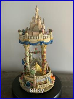 Disney's Beauty And The Beast Hourglass Light Up Musical Snow Globe READ