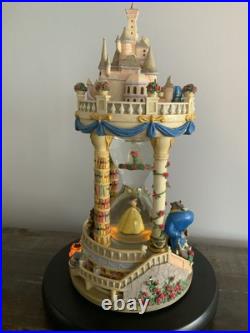 Disney's Beauty And The Beast Hourglass Light Up Musical Snow Globe READ