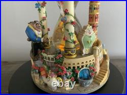 Disney's Beauty And The Beast Hourglass Light Up Musical Snow Globe READ