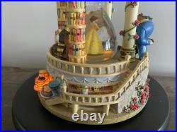 Disney's Beauty And The Beast Hourglass Light Up Musical Snow Globe READ