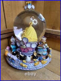 Disney's Beauty & The Beast Belle Musical Snow Globe Be Our Guest 1991 and Box