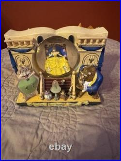 Disney's Beauty and the Beast Double sided Book Snow Globe Music READ Damaged