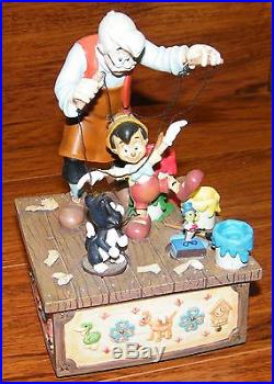 Disney's I've Got No Strings Musical Movement Box Pinocchio & Geppetto Paint