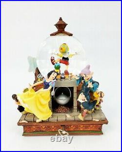 Disney's Pinocchio & Snow White Share a Dream Come True Musical Snowglobe withBox