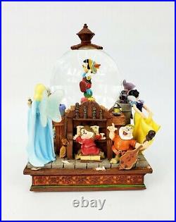 Disney's Pinocchio & Snow White Share a Dream Come True Musical Snowglobe withBox