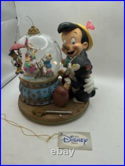 Disney's Pinocchio's Music Box Water Globe Snow Globe With Original Box