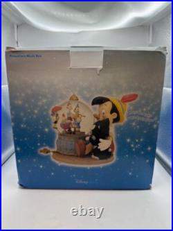 Disney's Pinocchio's Music Box Water Globe Snow Globe With Original Box