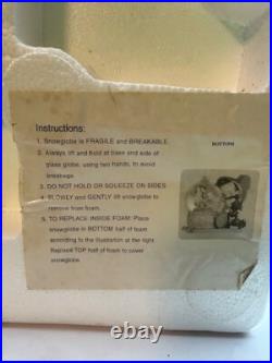 Disney's Pinocchio's Music Box Water Globe Snow Globe With Original Box
