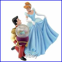 Disney store Japan Cinderella snow globe glass shoes dome figure with music box