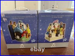 Disneys Wonderful World of Disney Set of 2 Book End Snow Globes see description