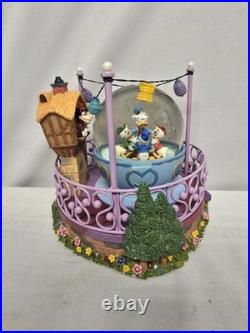Donald Duck Huey Louie Dooey Donald Tea Cup Snow Globe Music Box Lights Up