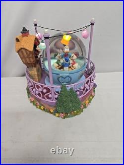 Donald Duck Huey Louie Dooey Donald Tea Cup Snow Globe Music Box Lights Up