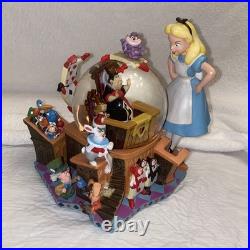EUC Vintage Disney Alice In Wonderland Fiftieth Year Snow Globe Music Box