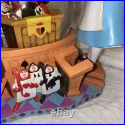 EUC Vintage Disney Alice In Wonderland Fiftieth Year Snow Globe Music Box