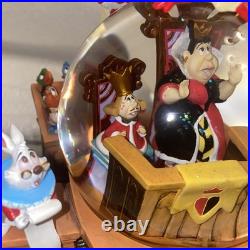 EUC Vintage Disney Alice In Wonderland Fiftieth Year Snow Globe Music Box