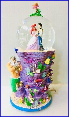 Extremely Rare Disney Little Mermaid Pedestal Snow Globe