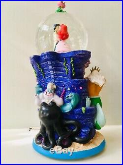 Extremely Rare Disney Little Mermaid Pedestal Snow Globe