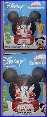 Gemmy airblown inflatable christmas Mickey and Minnie Snowglobe Circa 2007 RARE