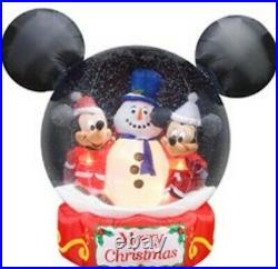 Gemmy airblown inflatable christmas Mickey and Minnie Snowglobe Circa 2007 RARE