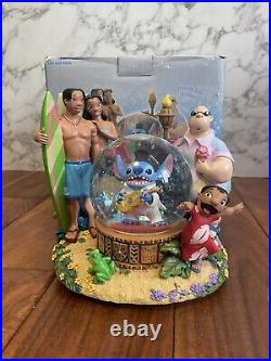 LILO And Stitch w Family Disney Snow Globe With Stitch As Elvis Rare HTF