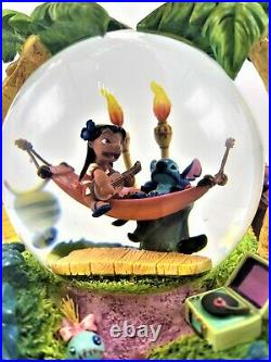 Large Disney Lilo and Stitch Aloha Musical Globe with lights