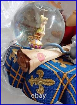 Large Disney Peter Pan Captain Hook Tinkerbell Snow Globe Music RARE NEW IN BOX
