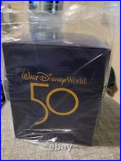Large Walt Disney World 50th Anniversary Cinderella Castle Snowglobe Glass Globe
