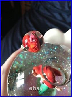 Little Mermaid Ariel Disney Store Snow Globe, Plays Under the Sea Flounder