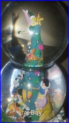 Mickey Mouse & Friends Christmas Musical Double Snowglobe! Disney, Very Rare, Nib