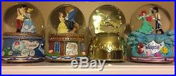Mickey Mouse, The Little Mermaid, Cinderella, Beauty And The Beast SnowGlobes Set