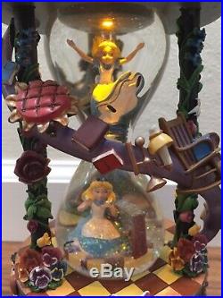 NEW Disney Store Japan Alice in Wonderland Hourglass 25th Anniversary Snow Globe