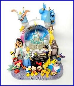 NEW Disney WDW 2004 Wishes 29 Characters Storybook Light Up Musical Snow Globe NEW Disney WDW 2004 Wishes 29 Characters Storybook Light Up Musical Snow Globe