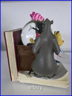 NEW! Disney store many Caracter Snovglobe and Bookend! With music and blower