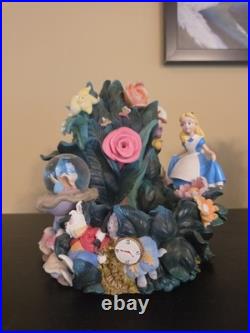 NON-OPERATIONAL Disney Alice In Wonderland Mini Snow Globe Garden Water Fountain