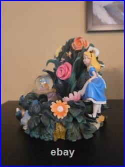 NON-OPERATIONAL Disney Alice In Wonderland Mini Snow Globe Garden Water Fountain