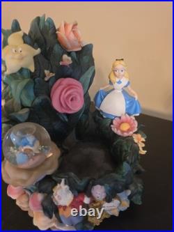 NON-OPERATIONAL Disney Alice In Wonderland Mini Snow Globe Garden Water Fountain