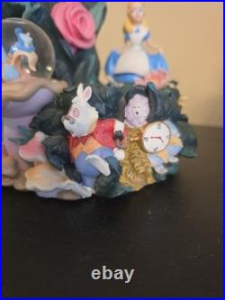 NON-OPERATIONAL Disney Alice In Wonderland Mini Snow Globe Garden Water Fountain