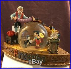 New! Disney Gepetto's Workshop Pinocchio Snow Globe Snowglobe