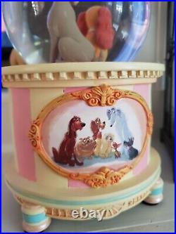 New Disney Store 25th Anniv. Lady&TheTramp Hatbox Snowglobe Si & Am Siamese Cats