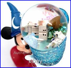 New Disney World Sorcerer Mickey Four Parks One World Snow Globe Snowglobe