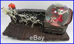Nightmare Before Christmas Santa Jack Skellington Sleigh Snow Globe Disney RARE