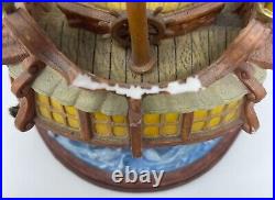 PETER PAN Disney You Can Fly Pirate Ship Snow Globe Music Box Collectable