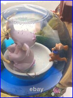 Pooh Springtime With Heffalump Snow globe Disney Plays Tune Winnie The Pooh NEW