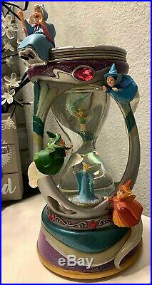 RAREDisney FAIRY FAIRIES GODMOTHERS TINK HOURGLASS Snow Globe Musical/Lights