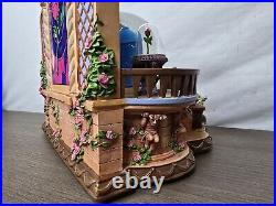 RARE 1991 Beauty and the Beast Library Double Snow Globe Music Box Works Disney